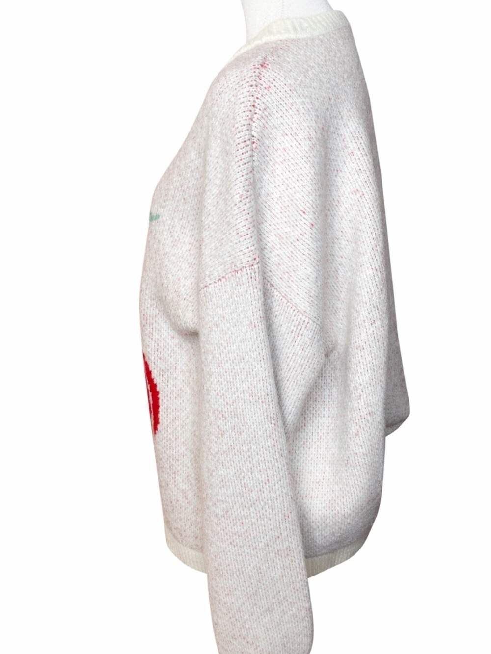 A New Day Cream Cherry Graphic Sweater - Women's Cozy Crewneck - Picture 2 of 3